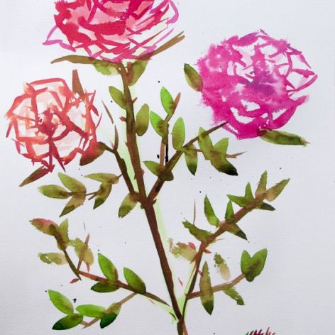 Malowana stylizowana róża, Inaczej