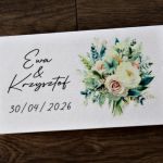 Pudełko na pieniądze dla Nowożeńców - Bukiet - Pudełko na pieniądze dla pary młodej zamiast zwykłej kartki z życzeniami, prezent ślubny, personalizowane pudełko na banknoty dla nowożeńców