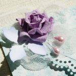 Kopertówka z okazji ślubu- wrzosowa róża - 