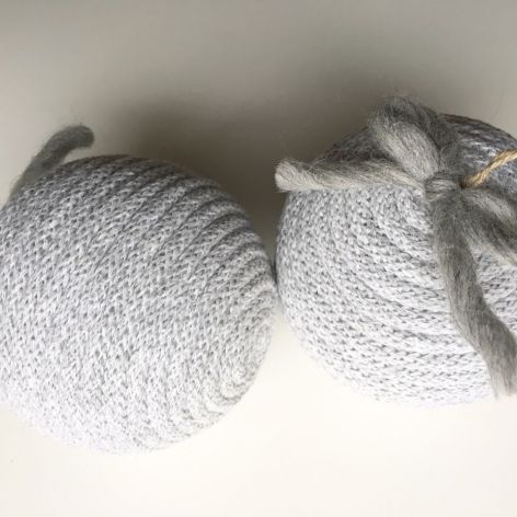 bombki bawełniane szare (komplet 2szt)