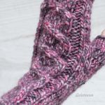 Długie mitenki z warkoczem melanżowe - 