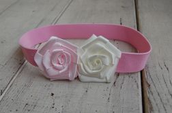 Opaska niemowlęca - Róż ze złamaną bielą