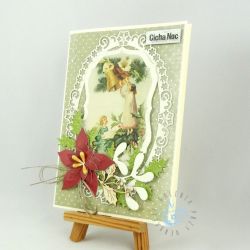 Kartka świąteczna z aniołkami vintage A89