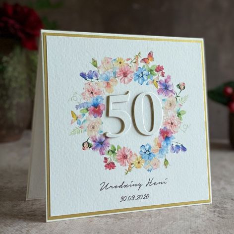 Kartka na 50 urodziny z personalizacją BH 35