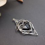 Srebrny wisiorek z czarnym onyksem w kształcie serca - Srebrny wisior z czarnym onyksem w kształcie serca