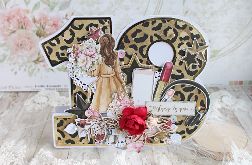 Kartka cyferka 18 urodziny "Glam&Rock" GOTOWA