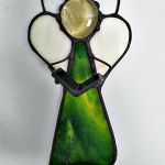 Anioł Cherubin zieleń Tiffany - Anioł witraż