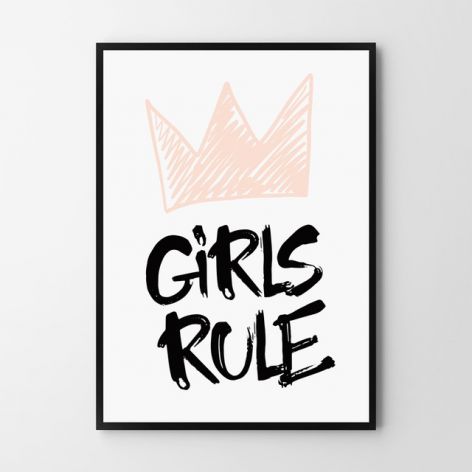 Plakat, obrazek girls rule pink 50X70 B2