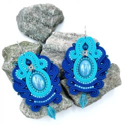 "Lady Blue" niebieskie kolczyki sutasz
