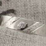 Pierścionek obrączka srebro 925 cyrkonia - 1