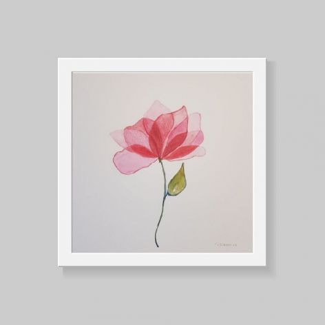 Kwiatek-akwarela formatu 25/25 cm