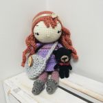 Lalka handmade z misiem w torebce - lalka kolekcjonerska