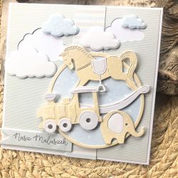 113,kartka na narodziny w pudełku dla chłopczyka