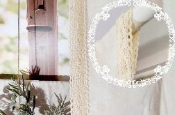 Zasłona lniana BOHO z koronką zasłony na tunel panel SHABBY 150/220cm