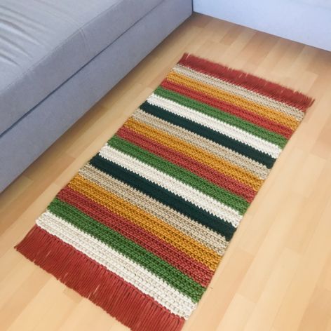 Dywan prostokątny z sznurka bawełnianego 62x96cm wielokolorowy