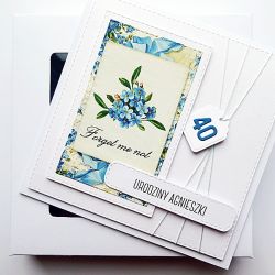 Kartka urodzinowa z niezapominajkami handmade