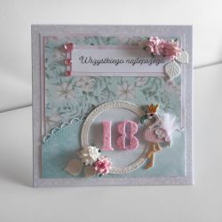 Kartka na urodziny osiemnastka 18 flaming 
