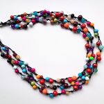 Multicolor naszyjnik sznurek i szkło - 