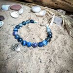 Bransoletka handmade - sodalit - Sodalit i agat matowy