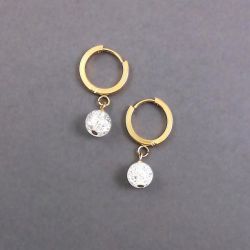 Kolczyki kulki spękane.