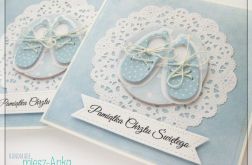 Pamiątka Chrztu z bucikami dla chłopca 1