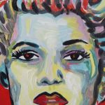 obraz olejny Gilda Rita Hayworth noir old cinema style - detal