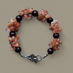 Bransoletka z kamieni słonecznych i granatów  - Bransoletka Ogień i Radość z grantów i kamieni słonecznych