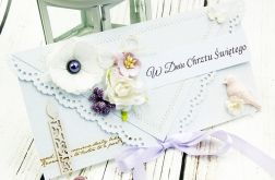 Kartka na Chrzest św. -lawendowy poranek