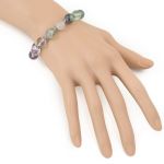 Bransoletka z fluorytu stal chirurgiczna L/XL - bransoletka fluoryt xl manekin