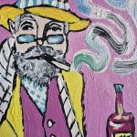 obraz olejny wieczór przy niebieskim stole - 