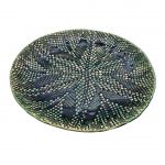 Talerz Ceramiczny Zielony Ręcznie Robiony Średnica 25 cm  - 