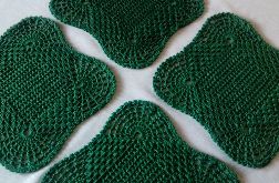 Podkładki, butelkowa zieleń, kpl 4 szt