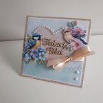 Kartka na Dzień Babci z ptaszkami - Kartka na Dzień Babci z ptaszkami