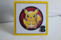 Kartka na urodziny ręcznie robiona Pokemon Pikachu