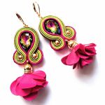 Hot Pink&Mustard kolczyki sutasz - 