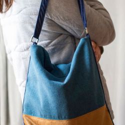 Turkusowo-miodowa boho bag