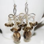 Srebro Kwarc dymny kolczyki - 