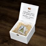 Box dla Świadkowej - Podziękowanie z kubkiem - Personalizowany box dla Świadkowej, podziękowanie dla świadkowej w skrzynce z kubkiem, najlepsza świadkowa, biało złote podziękowania