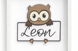 Personalizowana ramka 3D z imieniem sowa