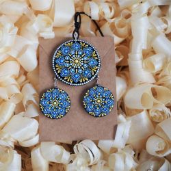Komplet biżuterii błękitne mandale