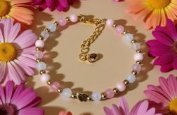 Złoto różowa pastelowa bransoletka