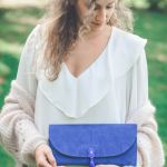 Kobaltowa torebka na wesele, niebieska torba - kobaltowa torebka