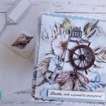 Kartka z okazji przejścia na emeryturę z motywem morza 6, personalizacja - Tył koperty z ozdobnym kółeczkiem z grafiką