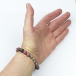 Bransoletka rodonit 8mm, na nadgarstek 15-16,5cm, srebro oksydowane pr.925 - Bransoletka rodonit 8mm, na nadgarstek 15-16,5cm, srebro oksydowane pr.925 b