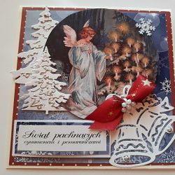 Kartka bożonarodzeniowa z aniołem
