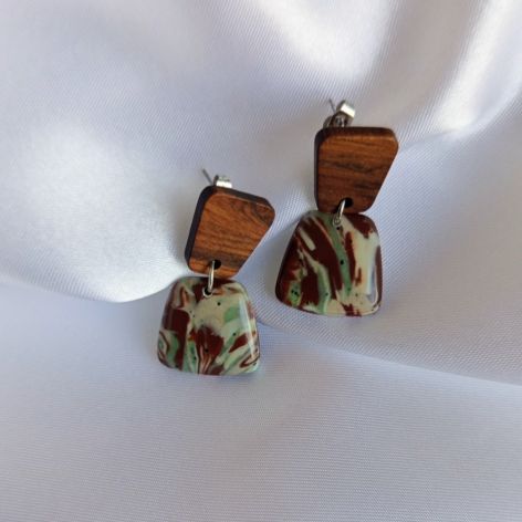 "Aura II" - kolczyki z gliny polimerowej.