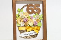 Kartka obrazek na 65 urodziny "Kosz kwiatów"