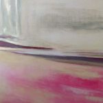 Abstrakcja z różem i złotem-obraz akrylowy 60/50 cm  - 