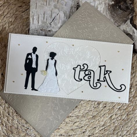 236,kartka ślubna z młodą parą