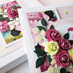 Kartka URODZINOWA z różowo-żółtymi kwiatami - Różowo-żółta kartka na urodziny z różami